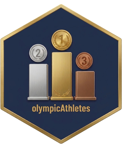 A hexagonal logo for the package. It uses the gold, silver, and bronze podiums as bars in a bar chart to represent potential statistical analysis to be done for this R data package on modern Olympic athletes.